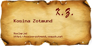 Kosina Zotmund névjegykártya